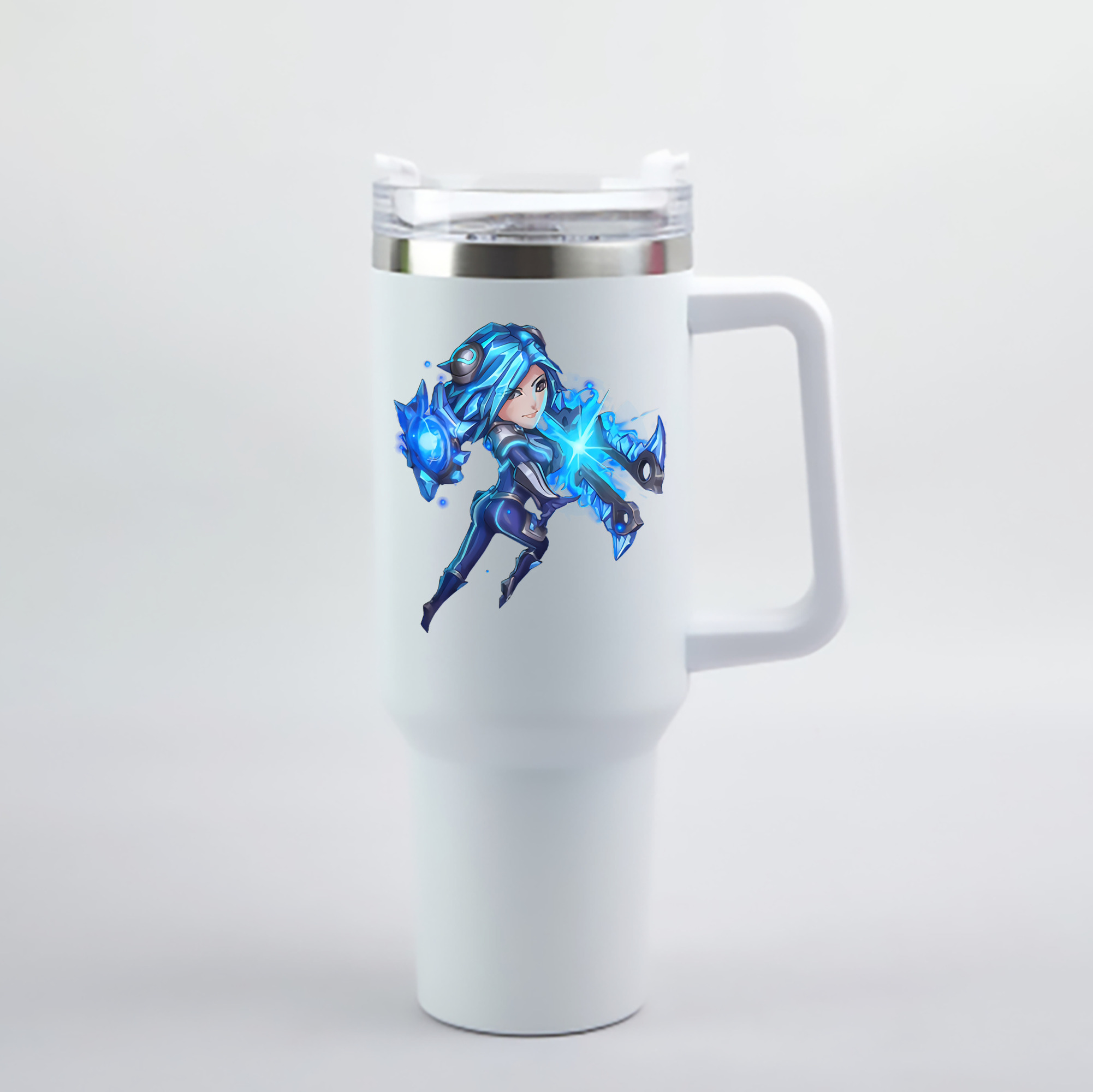（画像用） リーグ・オブ・レジェンド League of Legends LOL 1200mL車用タンブラー - クリスタルステッカー（プラスチックストロー付き）